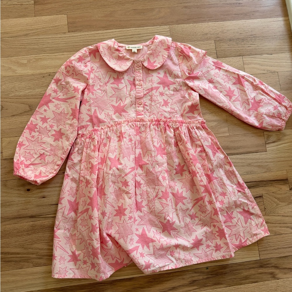 Tucker + Tate Pink Star-Print Long Sleeve Dress